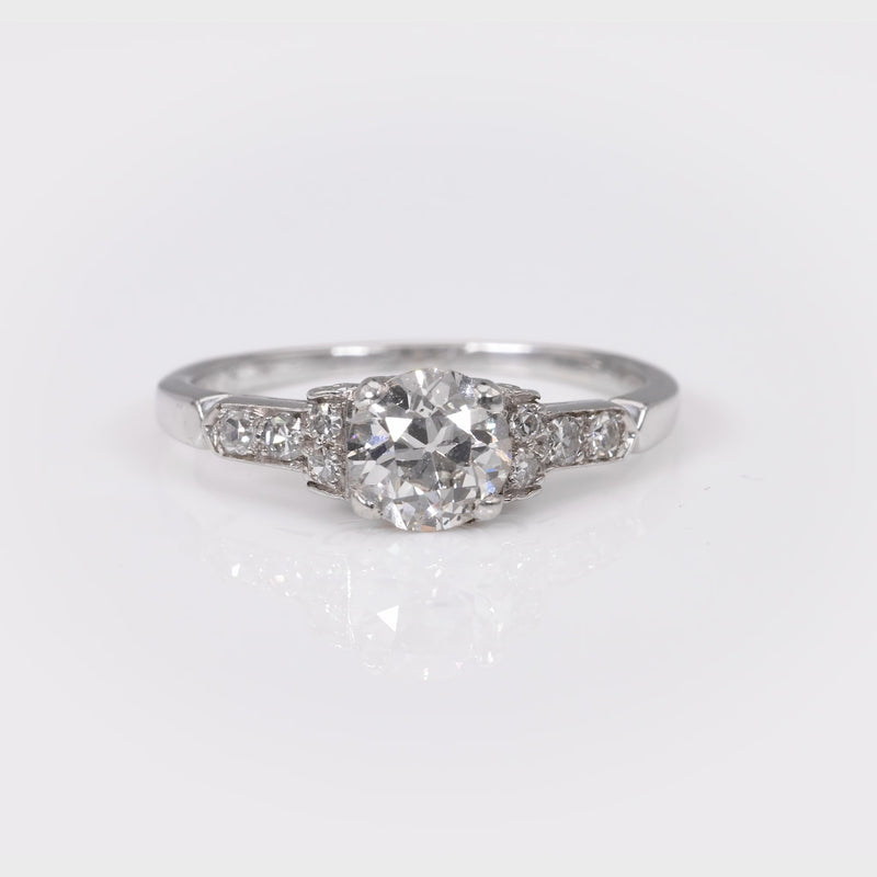 Art Deco Diamond Platinum Engagement Ring