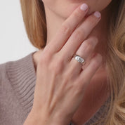 GIA 1.40 carat old European cut diamond platinum half bezel set ring