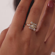 Victorian 1.80 carat diamond 18k yellow gold cluster ring