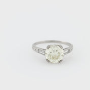 Art Deco GIA 2.63 carat diamond platinum engagement ring