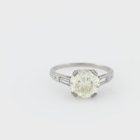 Art Deco GIA 2.63 carat diamond platinum engagement ring