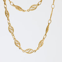 Antique French 18k yellow gold fancy link necklace