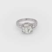Modern GIA 3.00 carat diamond Art Deco style engagement ring