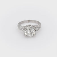 Modern GIA 3.00 carat diamond Art Deco style engagement ring