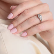 Art Deco old European cut diamond platinum diamond ring