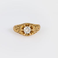 Victorian 14k yellow gold old cut diamond ring