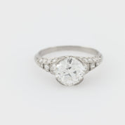 Art Deco GIA 2.07 carat old European cut diamond platinum engagement ring