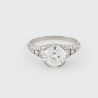 Art Deco GIA 2.07 carat old European cut diamond platinum engagement ring