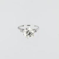 GIA 2.79 carat old European cut diamond platinum engagement ring