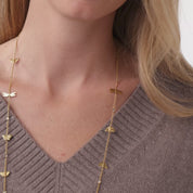 Vintage diamond 18k yellow gold butterfly necklace