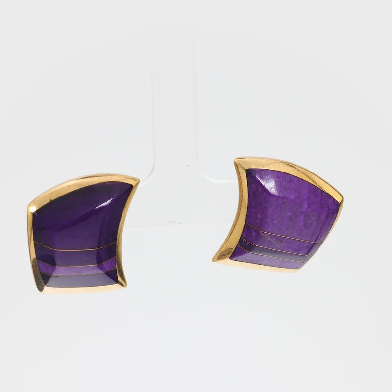 Donato sugilite 14k yellow gold earrings