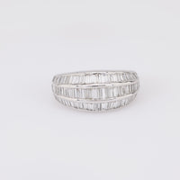 Vintage 6.5 Carat Baguette Cut Diamond 14K White Gold Ring