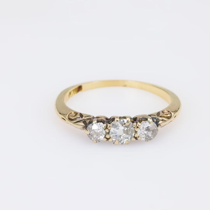 Victorian Era Three-Stone Gold Ring