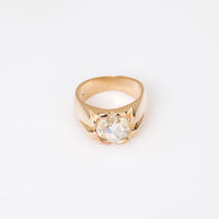 Antique 1.10 carat rose cut diamond 14k rose gold ring