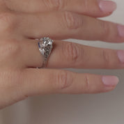 Art Deco GIA 1.02 carat diamond sapphire platinum engagement ring