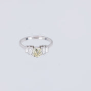 Art Deco .90 carat old mine cut diamond platinum engagement ring