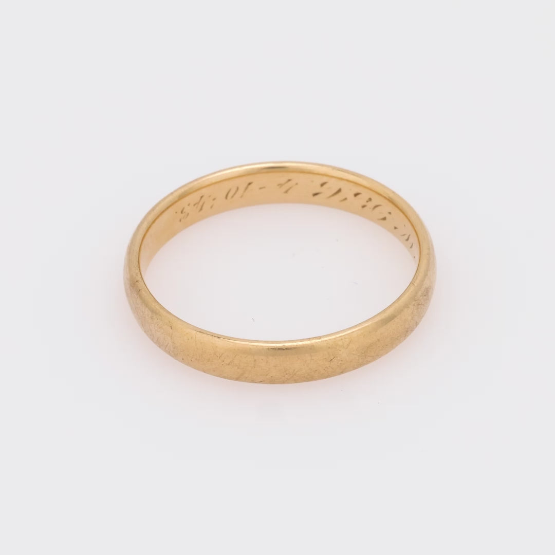 Retro 14k yellow gold wedding band