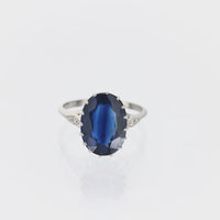 GIA 5.75 carat oval cut sapphire diamond platinum ring