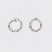 Art Deco Style Diamond Platinum Hoops Earrings