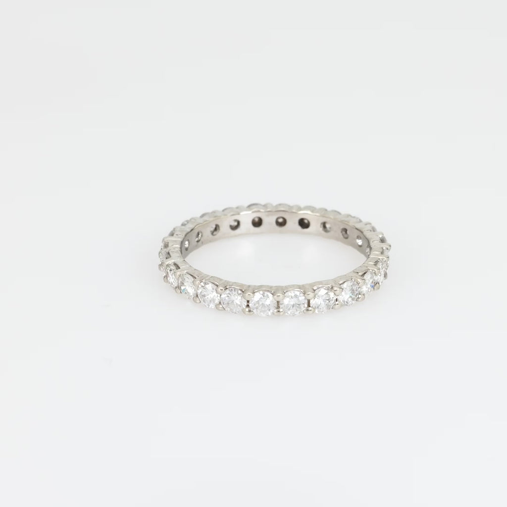 Mid Century diamond 18k white gold eternity band