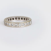 Vintage 18k white gold diamond eternity band