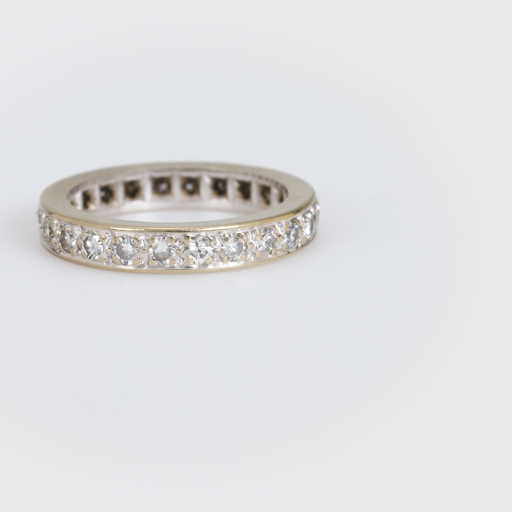Vintage 18k white gold diamond eternity band