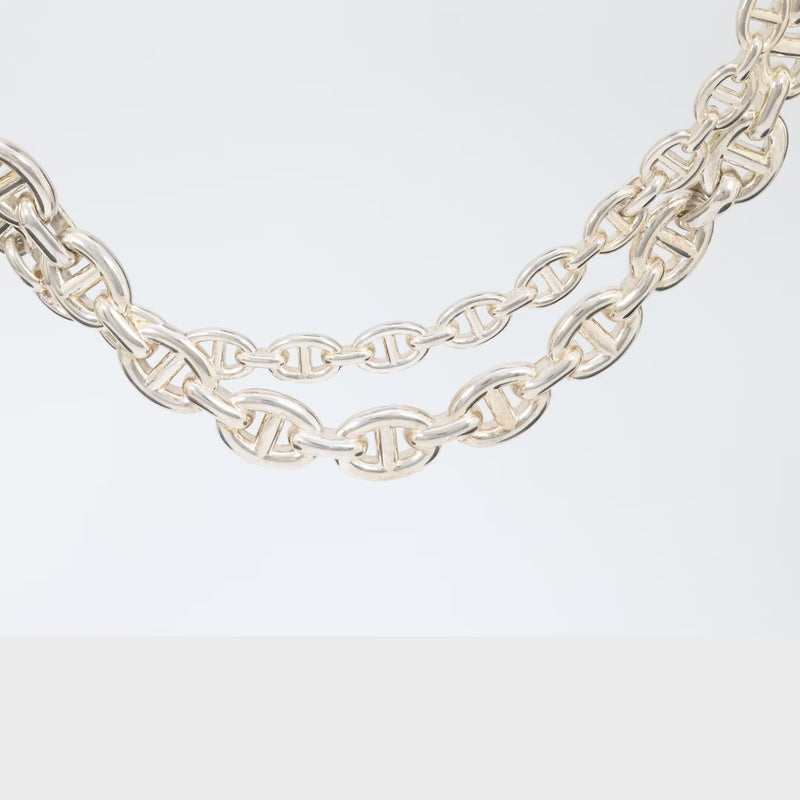 Hermes French silver "Chaîne d'Ancre Enchaînée" necklace