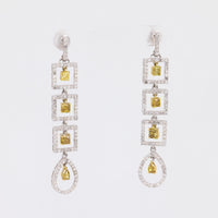 Modern 4.8 Carat Total Weight Fancy Color Diamond Dangle Earrings