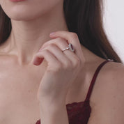 Mid Century 1.23 carat ruby diamond platinum cluster ring