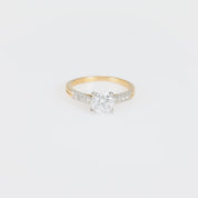 GIA 1.30 carat old European cut diamond 18k yellow gold engagement ring