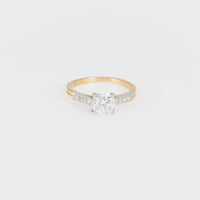 GIA 1.30 carat old European cut diamond 18k yellow gold engagement ring