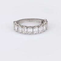 Vintage 3.5 Carat Emerald Cut Diamond Platinum Eternity Band