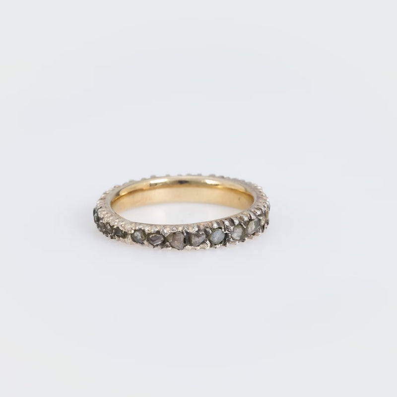 Georgian rose cut diamond yellow gold silver eternity band