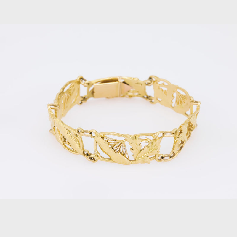 Arnould Art Nouveau French 18K Yellow Gold Bracelet