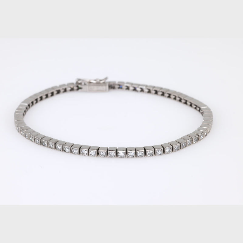 Art Deco Inspired Diamond Platinum Tennis Bracelet