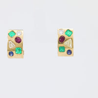 Vintage 4 Carat Total Gemstone Weight 14K Yellow Gold Earrings