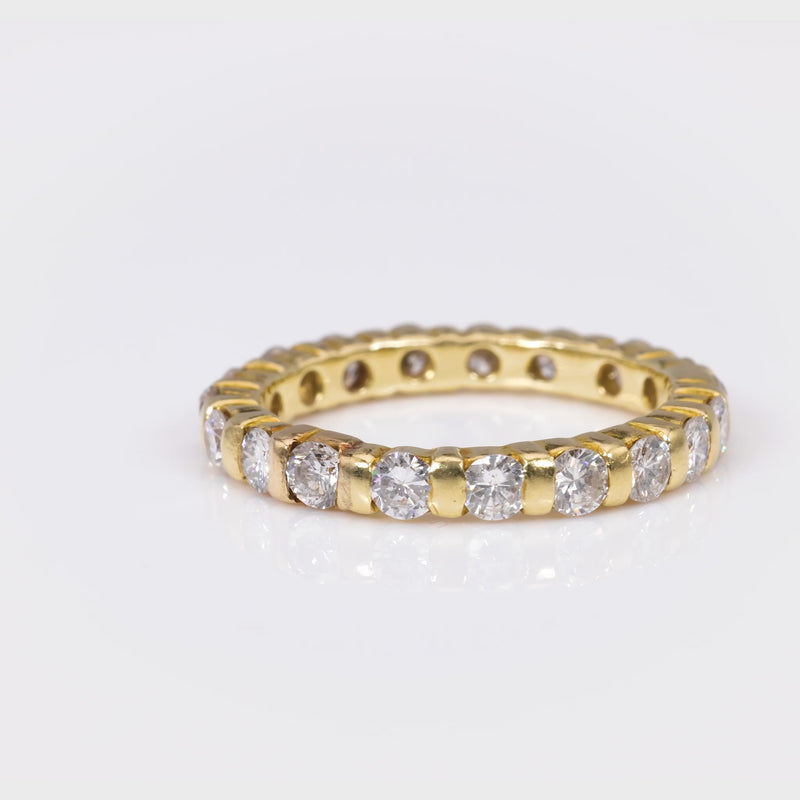 Vintage Diamond 14K Yellow Gold Eternity Band