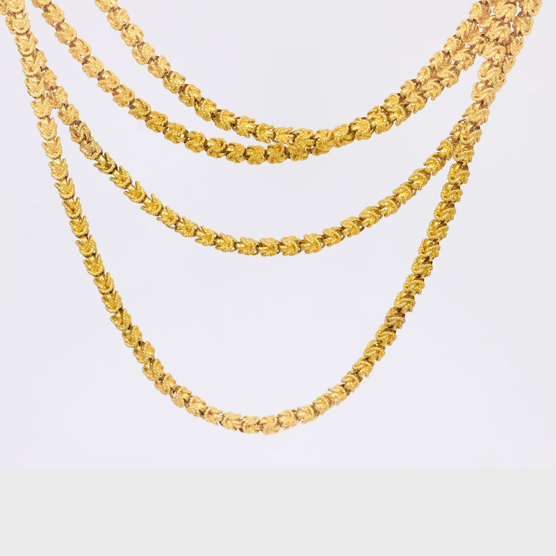 Mid Century French 18K Yellow Gold Chain Necklace