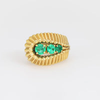 Retro emerald 18k yellow gold ring