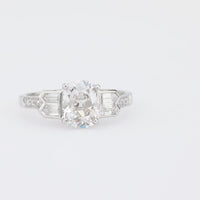 GIA 1.58 Carat Old Mine Diamond Platinum Engagement Ring