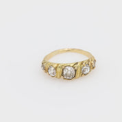 Victorian diamond 14k yellow gold 5 stone ring
