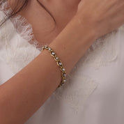 French Belle Époque diamond pearl 18k yellow gold bracelet
