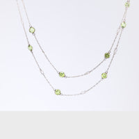 Modern 14.48 carat peridot platinum by the yard necklace