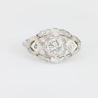 Art Deco 2 carat total weight diamond platinum ring