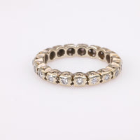 Vintage Diamond 18K White Gold Eternity Band