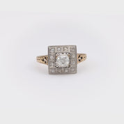 Victorian old cut diamond 14k yellow gold ring