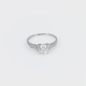 Art Deco GIA 1.23 carat old mine cut diamond platinum engagement ring