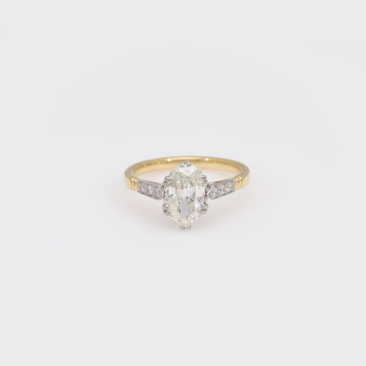 Empire State GIA 1.80ct Old Mine Cut Diamond Engagement Ring