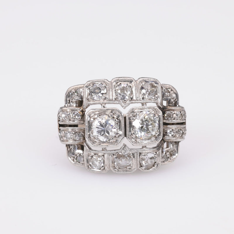 Art Deco Diamond 18K White Gold Ring