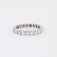 Mid Century French Diamond 18K White Gold Eternity Band